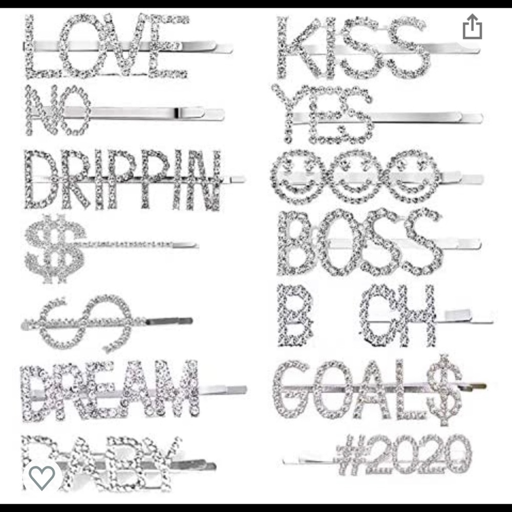 Word hair pins brand new.